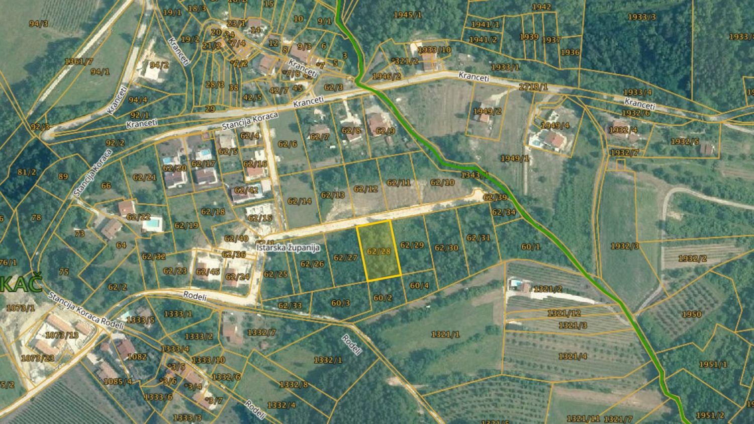 Katasterlage &uuml;ber Satellitenbild